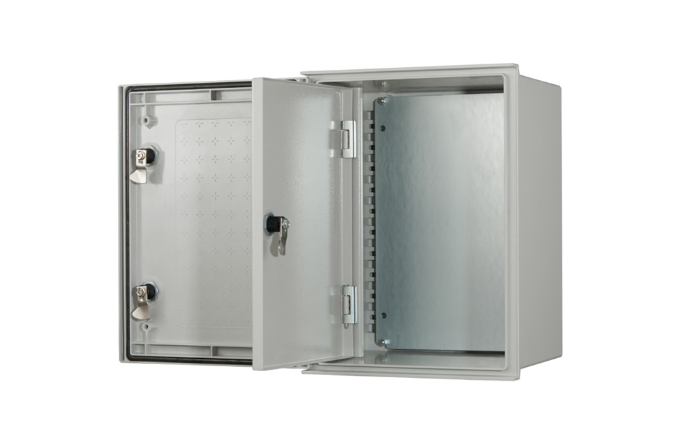 Fiberglass box with internal door